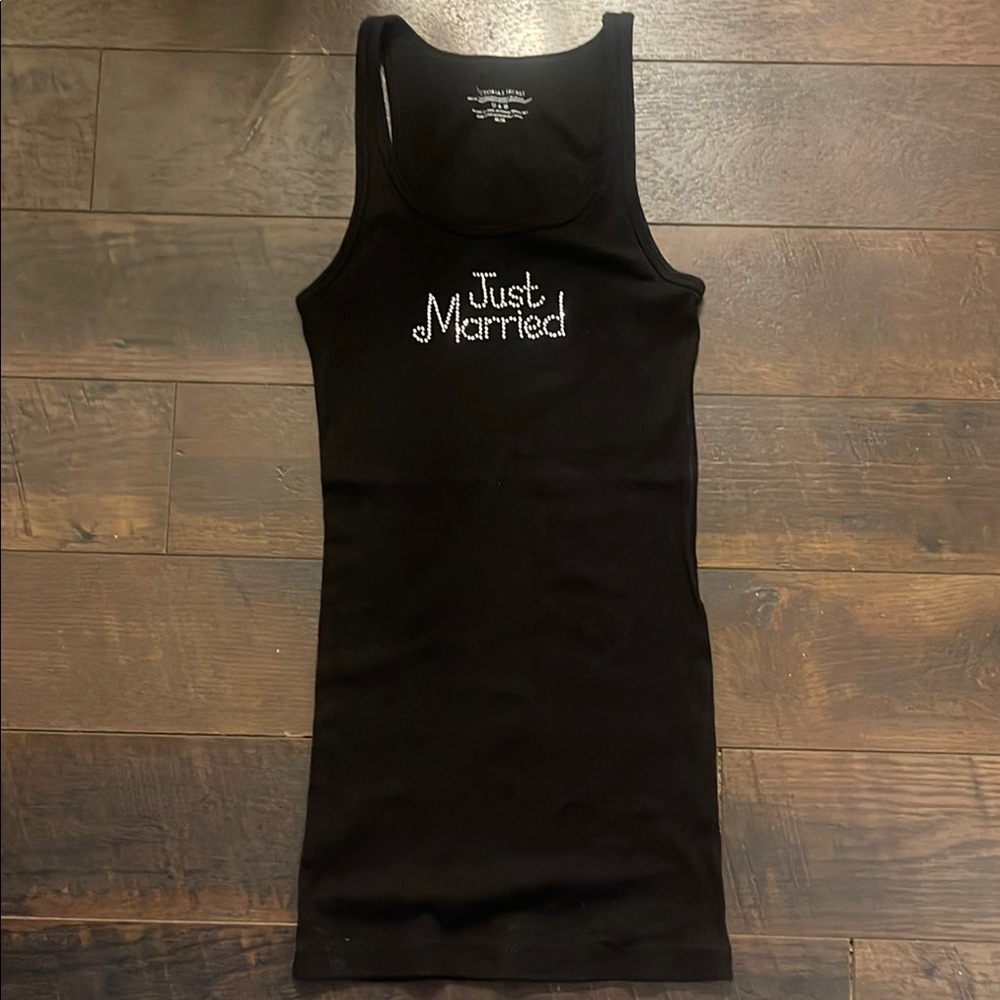 Just Married Black Tank Top